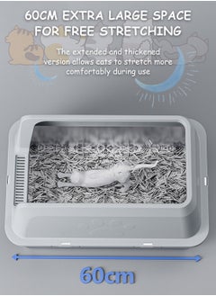 Kidle Large Stainless Steel Cat Litter Box with Litter Scoop Cat Toilet Cat Litter Tray High Wall Side Shell Non-Sticky Anti Splashing and Easy Clean  - Image 4