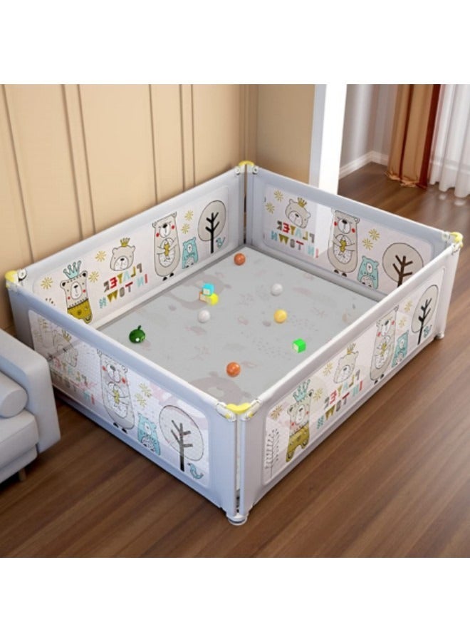 GGEROU Baby Playpen, Fold Down Safety Playpen for Toddlers ,Extra Large & Reliable Play Center for Infants with Anti-Slip Suckers and Super Soft Breathable Mesh, 180 * 150cm - Image 1
