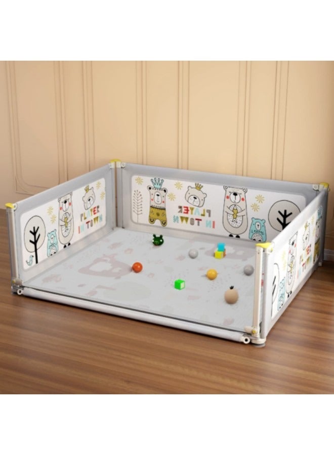 GGEROU Baby Playpen, Fold Down Safety Playpen for Toddlers ,Extra Large & Reliable Play Center for Infants with Anti-Slip Suckers and Super Soft Breathable Mesh, 180 * 150cm - Image 2