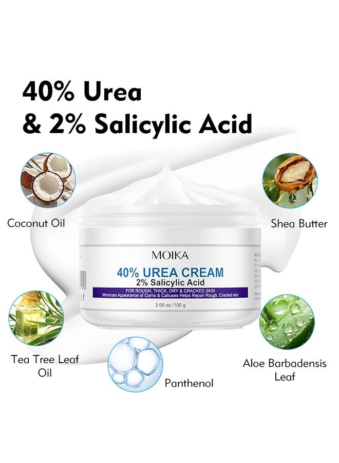 MOIKA Anti-Cracking Nourishing and Moisturizing Hand and Foot Cream，40% Urea Cream plus Salicylic Acid 2%, Softens Cuticles on Rough Skin of Hands and Feet  - Image 3