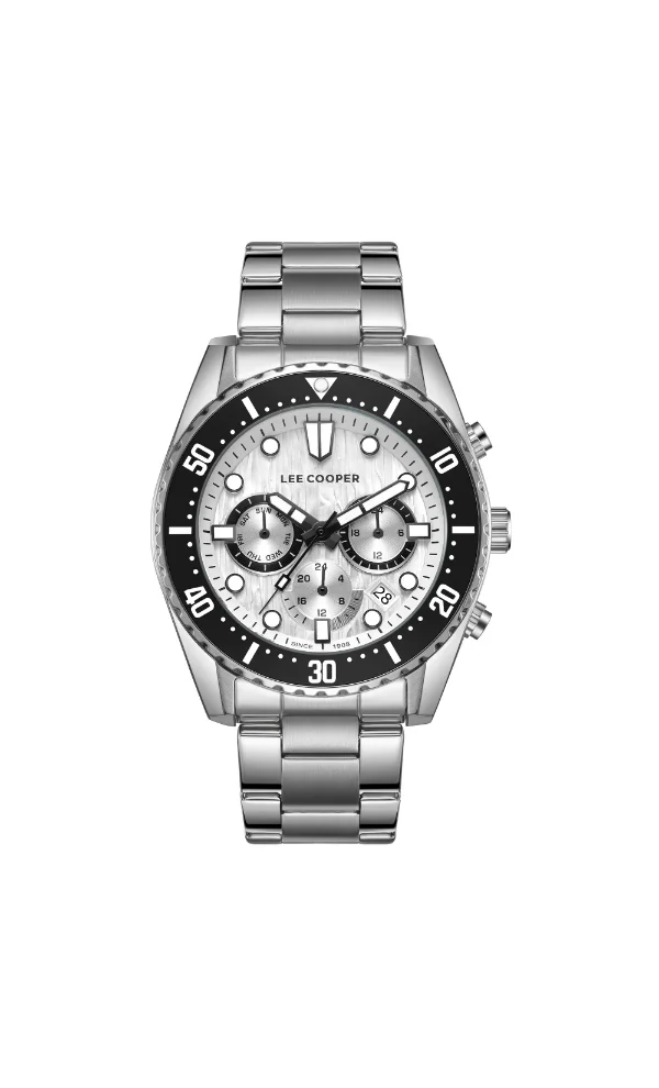 Lee Cooper LEE COOPER LC08101.330 Men's Multi Function Display Watch & Metal Strap Silver
