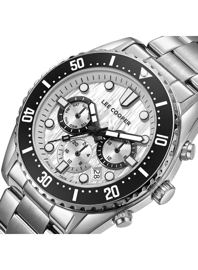 Lee Cooper LEE COOPER LC08101.330 Men's Multi Function Display Watch & Metal Strap Silver