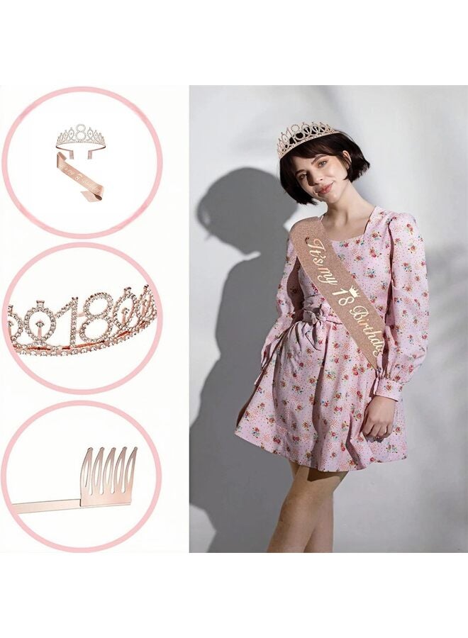 7th Birthday Party Supplies Crown, Sash, Pin Set - Decorations for Little Girls' Special Day - Image 3