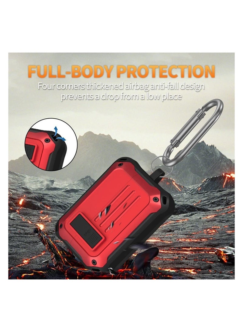 Elmo3ezz Compatible with Case for Sony WF-1000XM4 (2021), Secure Lock Cases Compatible with XM4 Protective Cover with Carabiner (black & Red) - Image 2