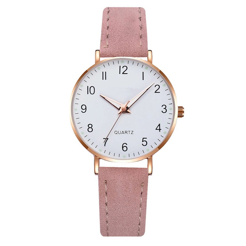 Korean Fashion Quartz Watch Set for Women Powder 