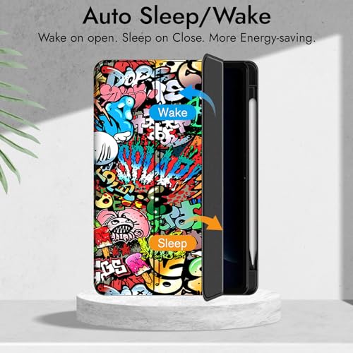 Robustrion Cover for OnePlus Pad Go 2 12.1 inch Cover Case with Pencil Holder, Trifold Cover Case for OnePlus Go 2 Tablet Cover [Auto Sleep Wake Support] - Hippy - Image 3