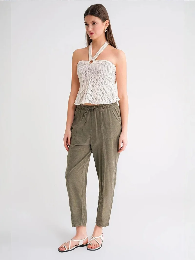 MixRay Mixray Cotton Jogger Pants with Drawstring Waist