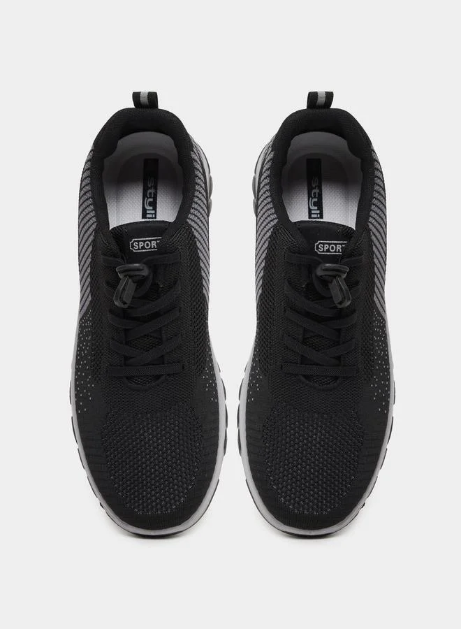 Styli Styli Striped Lace Up Sneakers