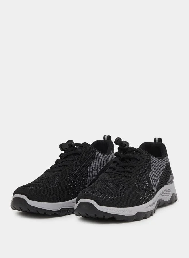 ستايلي Styli Striped Lace Up Sneakers