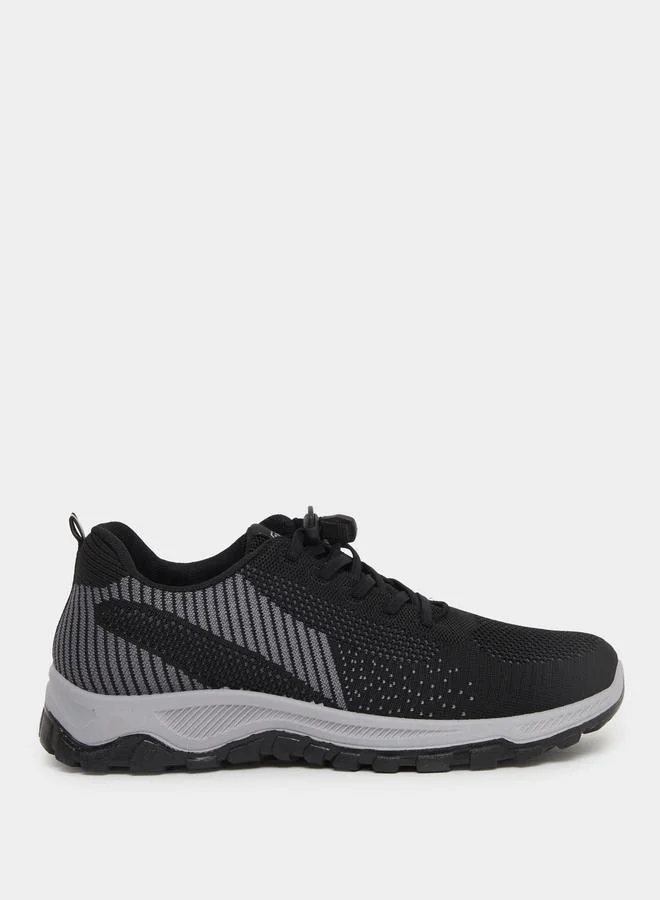 ستايلي Styli Striped Lace Up Sneakers