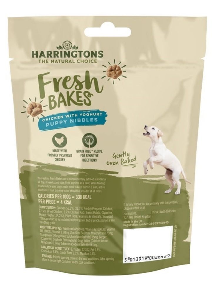 HARRINGTONS Fresh Bakes Chicken With Yogurt Puppy Nibbles 100G - Image 2