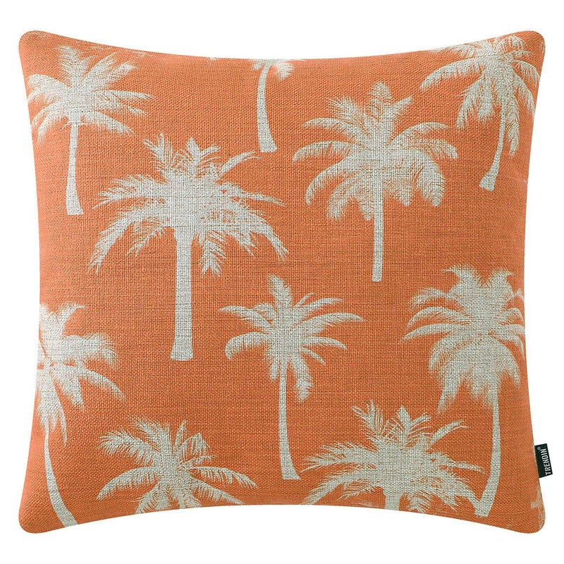 TRENDIN Palm Tree Pillow Covers 18x18 Inch Vintage Decoration Tropical Cushion Cover Square Pillowcase for Sofa Couch Cotton Linen PL641TR