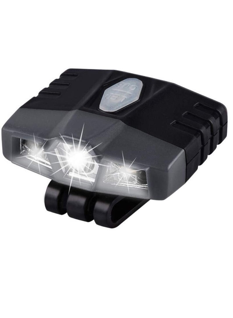 Y&D Ultra Bright Mini Hands Free LED Clip on Cap Light - Rechargeable Waterproof Hat Flashlight Headlamp for Fishing Camping Hand Work Baseball Caps(Black) - Image 1