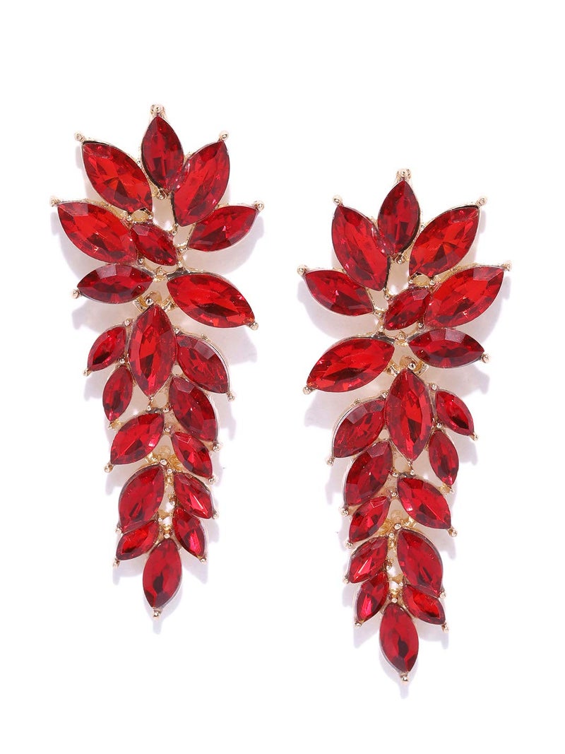 YouBella Jewellery Earrings for women Crystal Earrings for Girls and Women (Red) - Image 4