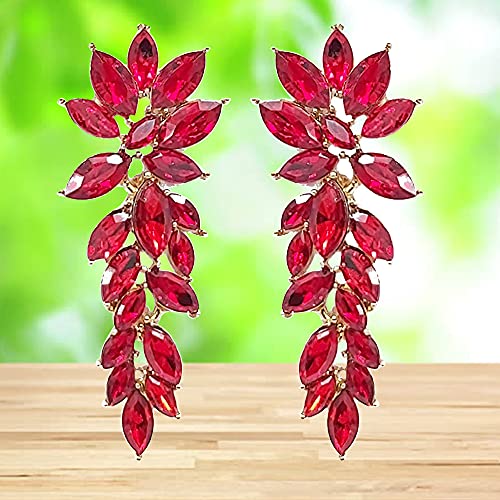 YouBella Jewellery Earrings for women Crystal Earrings for Girls and Women (Red) - Image 5