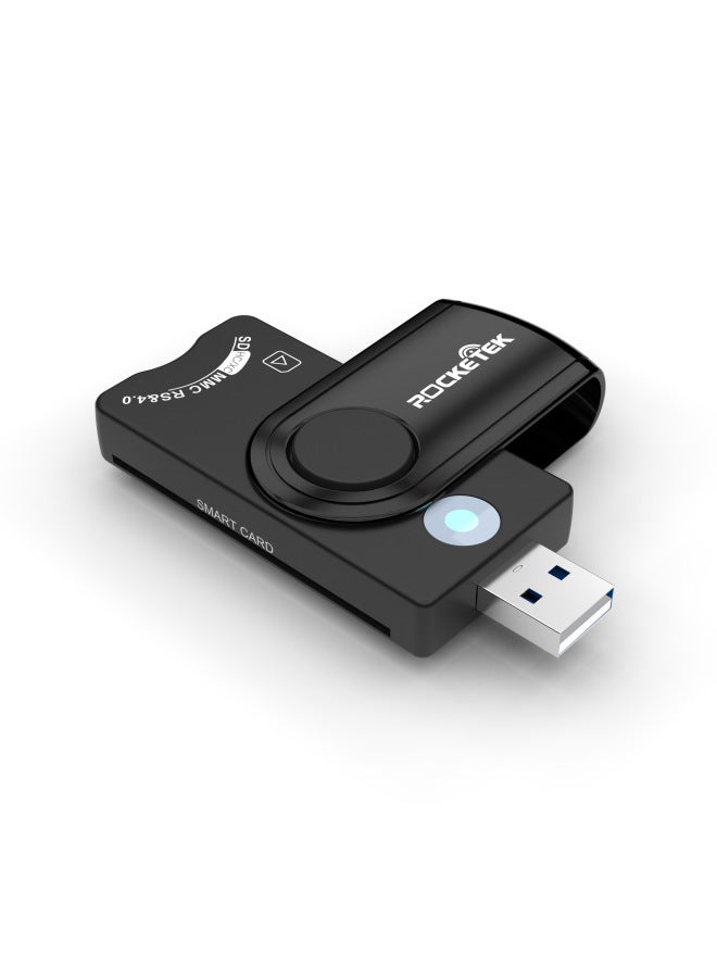 روكيتيك قارئ بطاقات متعدد الوظائف USB 2.0 مع دعم للبطاقات الضريبية الذكية وبطاقات SD وTF وبطاقات SIM - Image 5