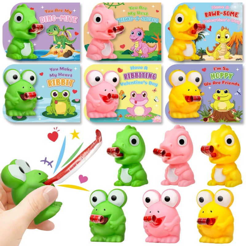 Letapapa Valentines Day Cards for Kids School 24 Pack Kids Valentines Greeting Cards with Animal Fidget Toys Valentines Day Gifts For Kids Classroom Exchange Boys Girls Valentine Party Favors Prizes - Image 3