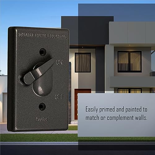 TayMac TC100Z Weatherproof Toggle Cover, 1-Gang, Vertical Device Mount, Bronze - Image 4