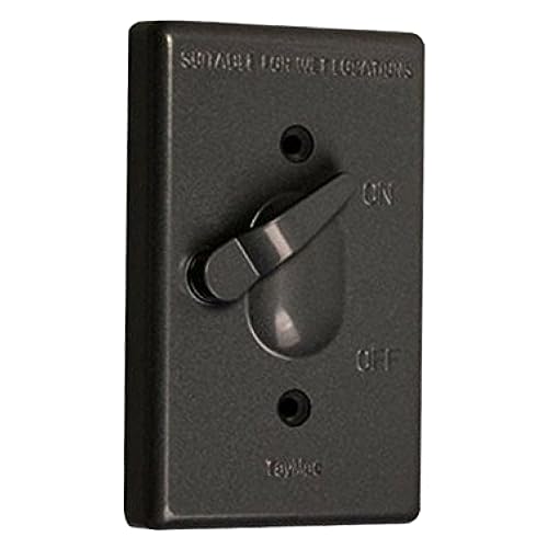 TayMac TC100Z Weatherproof Toggle Cover, 1-Gang, Vertical Device Mount, Bronze - Image 5