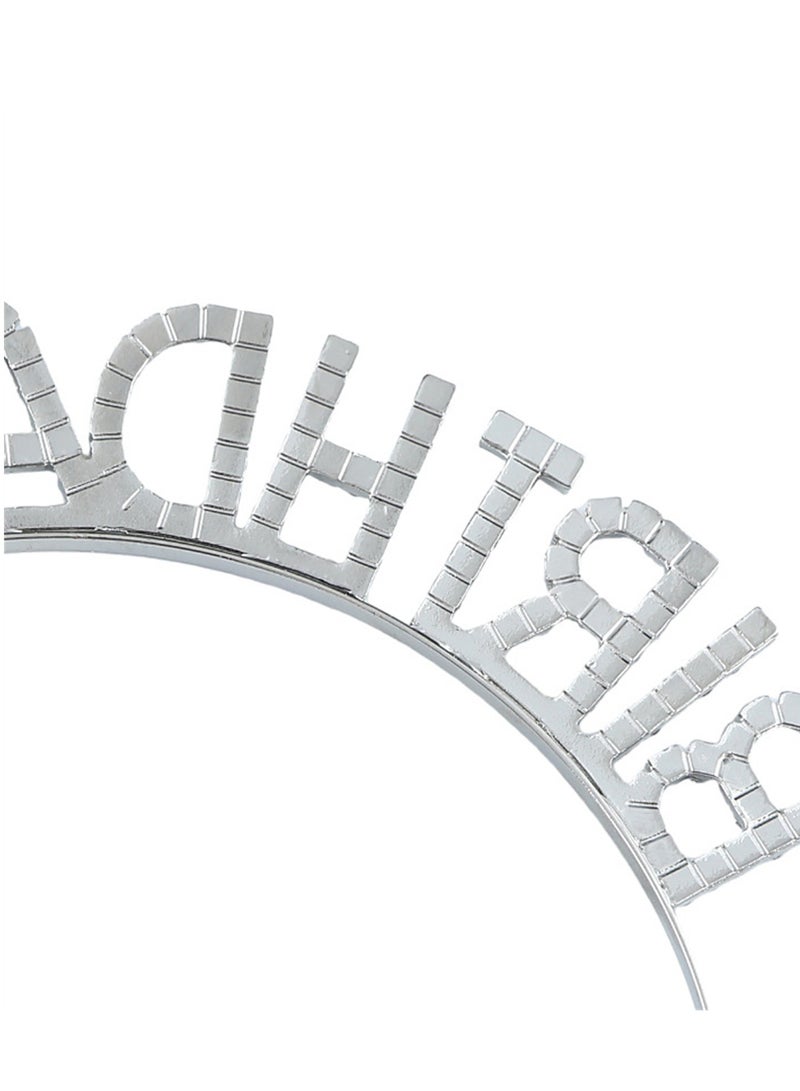 1 Set Birthday Girl Headband and Sash, Glitter Rhinestone Tiara Happy Birthday Crown Decorations  for Women Girls - Image 4