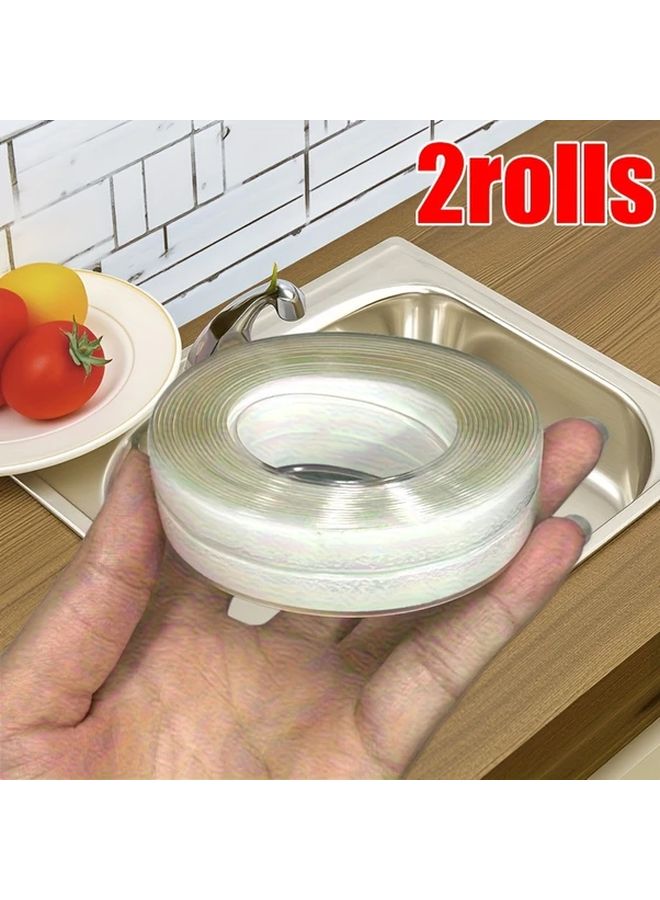 لفتين شريط لاصق ذاتي للعزل المائي للمطبخ وحوض الغسيل والموقد وطاولة العمل والحمام - Image 1