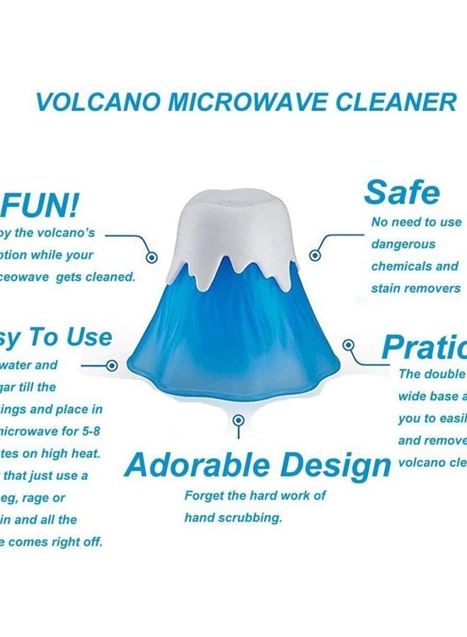 Generic Microwave Oven Cleaner With Vinegar Water Blue/White，Volcano Microwave Cleaner- Microwave Oven Steam Cleaner,High Temperature Steamer Easily Crud in Minutes Steam Cleans and Disinfects with Vinegar and Water for Kitchen  - Image 2