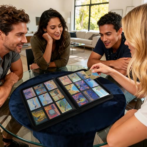 Coolbyl Card Binder 9 Pocket - Premium Card Collection Binder for 360 Cards, Durable Side-Loading Card Album with Zipper, Perfect for TCG, MTG, and Sports Cards, Black - Image 2