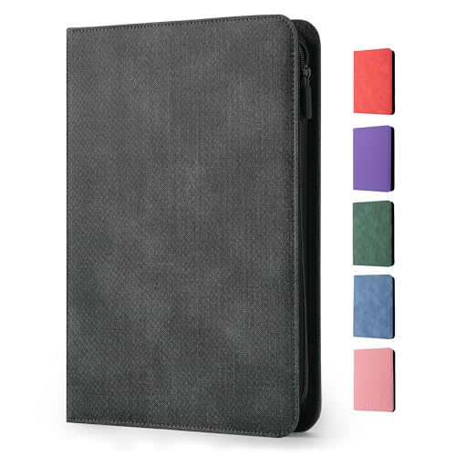 Coolbyl Card Binder 9 Pocket - Premium Card Collection Binder for 360 Cards, Durable Side-Loading Card Album with Zipper, Perfect for TCG, MTG, and Sports Cards, Black - Image 1