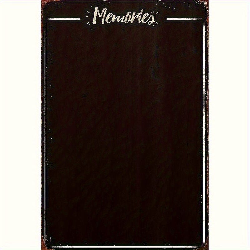 20x30cm 8x12inch Vintage Magnetic Memo Board Single Panel Frameless Metal Poster Rustic Black Wall Decor for Office Home or Classroom - Image 1