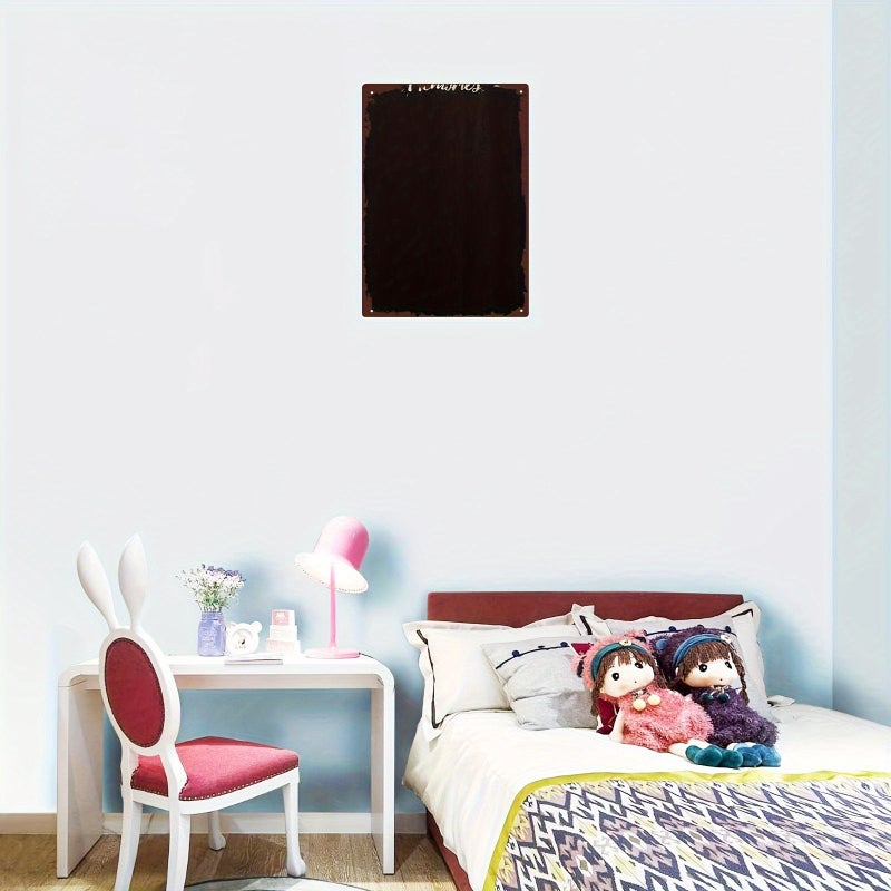 20x30cm 8x12inch Vintage Magnetic Memo Board Single Panel Frameless Metal Poster Rustic Black Wall Decor for Office Home or Classroom - Image 3