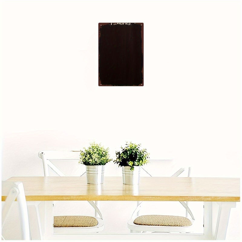 20x30cm 8x12inch Vintage Magnetic Memo Board Single Panel Frameless Metal Poster Rustic Black Wall Decor for Office Home or Classroom - Image 2