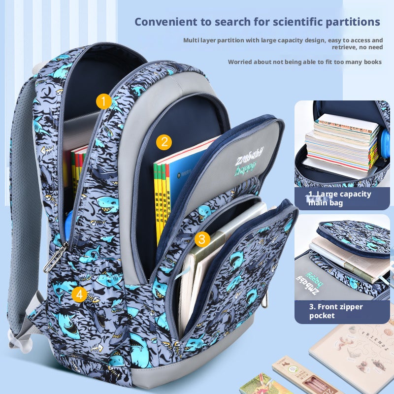 Sesame Kids Backpack, Primary School, Boys Grades 1-3, Cartoon, Large Capacity - Image 3