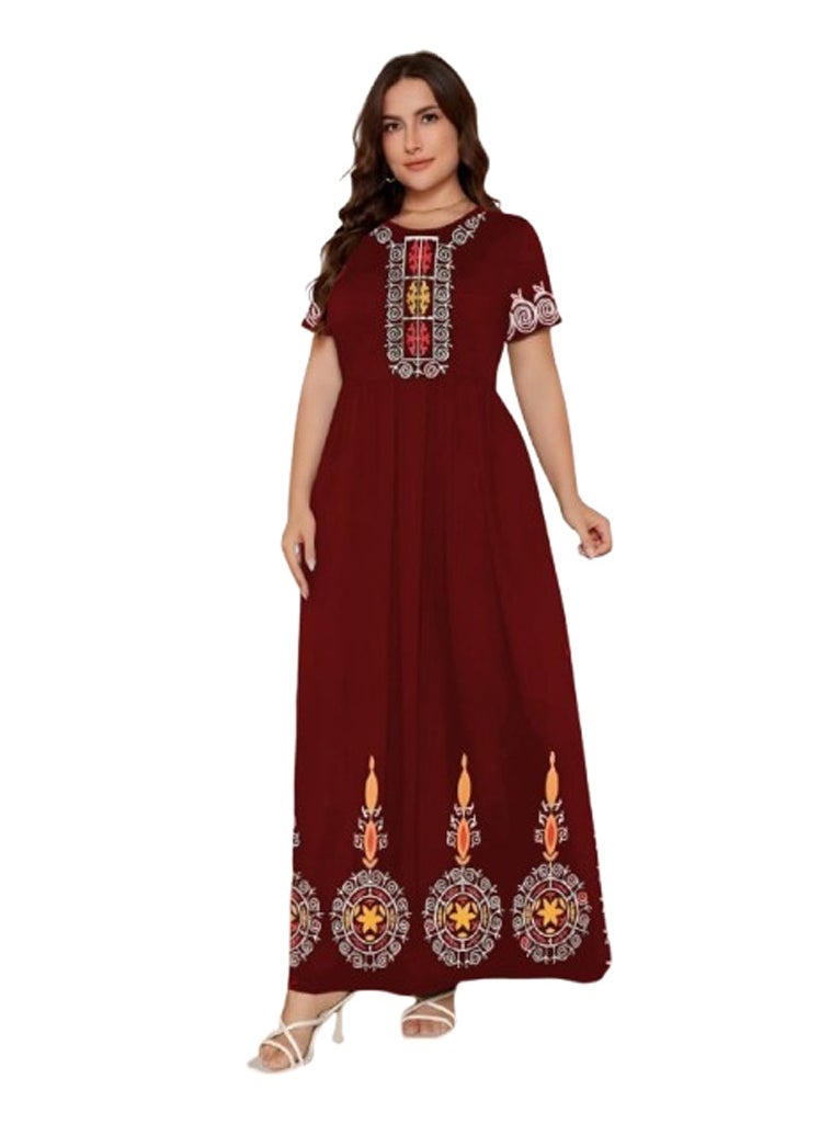 Generic Reception abaya dress with pockets - custom size - burgundy color  - Image 2