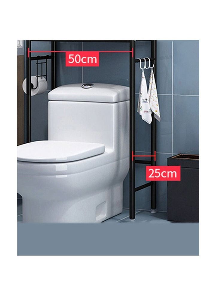 3 Shelf Towel Storage Rack Organizer Over The Toilet Bathroom Space Saver black 50 X 25 X 160cm - Image 3