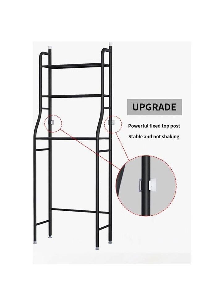 3 Shelf Towel Storage Rack Organizer Over The Toilet Bathroom Space Saver black 50 X 25 X 160cm - Image 4