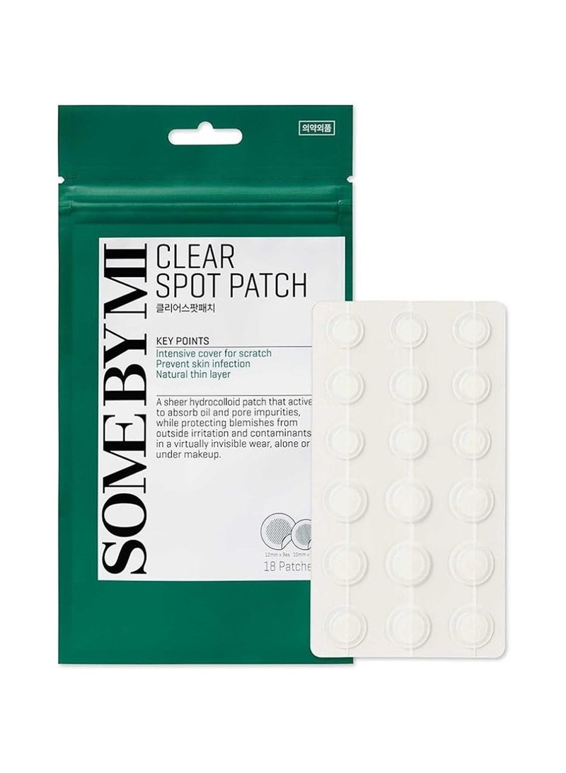 Some by Mi 30 Days Miracle Clear Spot Patch - 18 Counts, 2 Size(10Mm 9Counts, 12Mm 9Counts) - Invisible Hydrocolloid Skin Trouble And Pimple Patch With No Irritation - Pack Of 1 100ml - Image 1