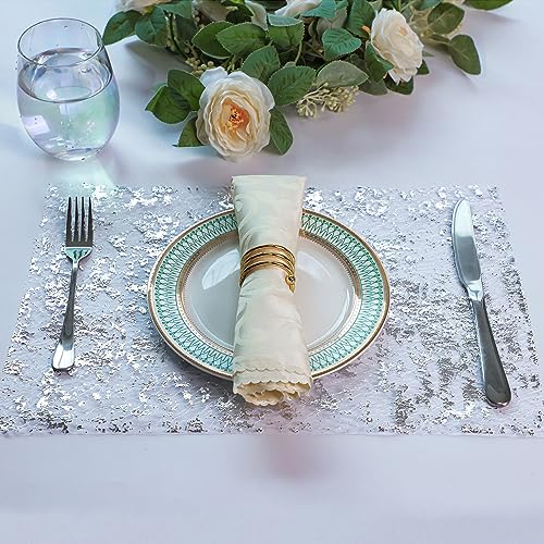 Snowkingdom 2 Pieces Silver Table Runner, Sequin Glitter Foil Metallic Thin Mesh Runner Roll 11"x108", Silver Table Decorations Centerpiece for Wedding Birthday Party Christmas - Image 5