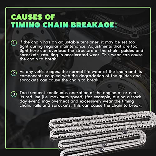 SCITOO 9-0393SD TKMI047L Timing Chain Kit Tensioner Sprocket fits for Jeep Commander Grand for Cherokee for Mitsubishi Raider for Dodge Dakota Ram 1500 4.7L V8 SOHC 2002-2007 - Image 3