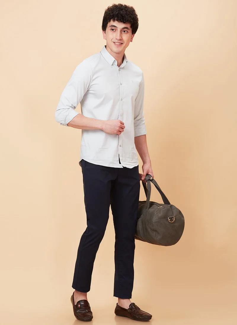 Being Human INDIGO Men Mid Rise Easy Wash Cotton Chino Regular Fit Trousers for Men | Best Price UAE