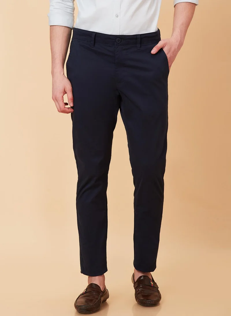 بيينغ هيومان Men Mid Rise Easy Wash Cotton Chino Regular Fit Trousers
