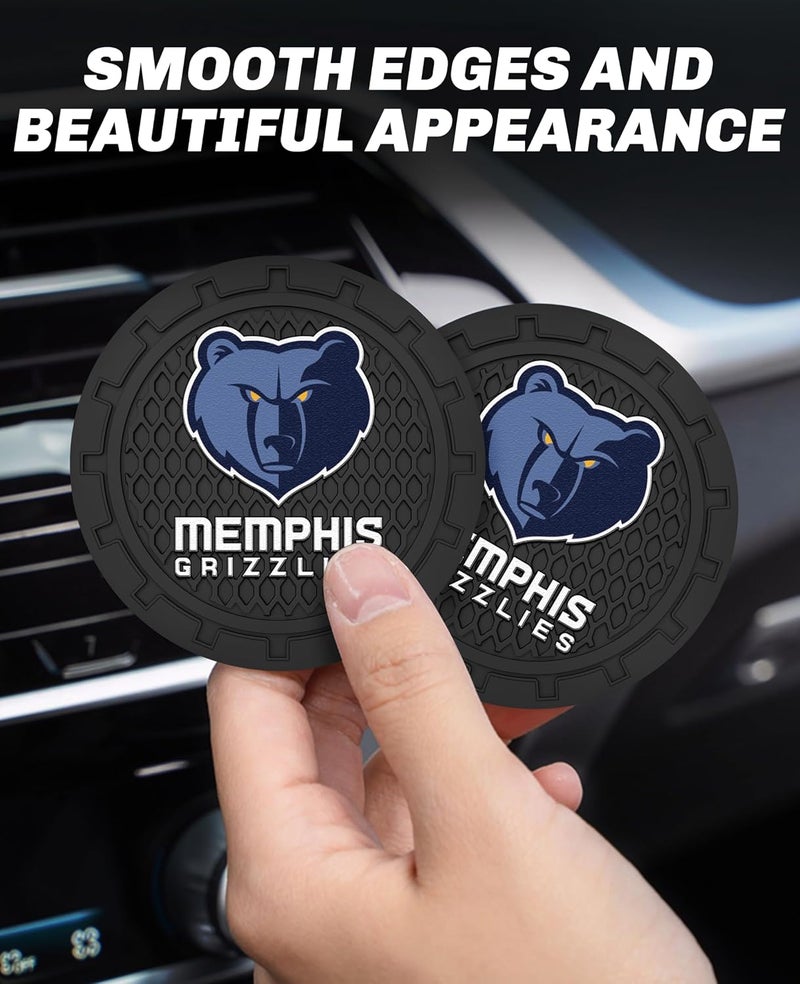 EMIJOY Grizzlies Car Cup Holder Coasters,Memphis Grizzlies Car Cup Coasters for Drink Holder,2pcs Car Cup Holder Insert,Basketball Stuffs for Cars,Anti-Split Dust Proof Car Cup Mat,Beverage Mat,2.75'' - Image 4