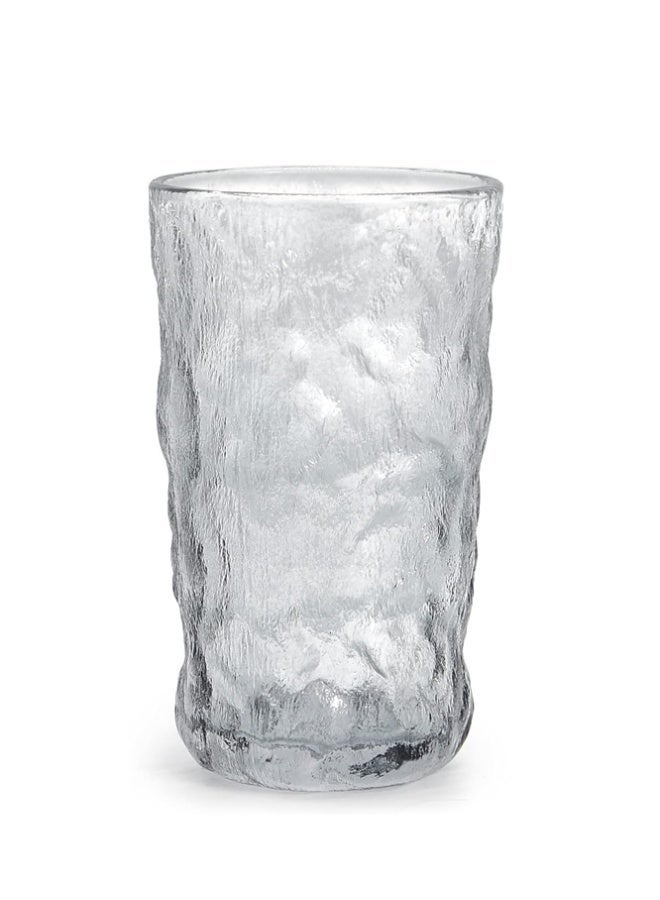 Crazy Boss 4pc Glacier Glass Cup Set (450ml) - Hammered Texture Whiskey & Cocktail Tumblers - Aesthetic Heat-Resistant Drinking Glasses - Image 2