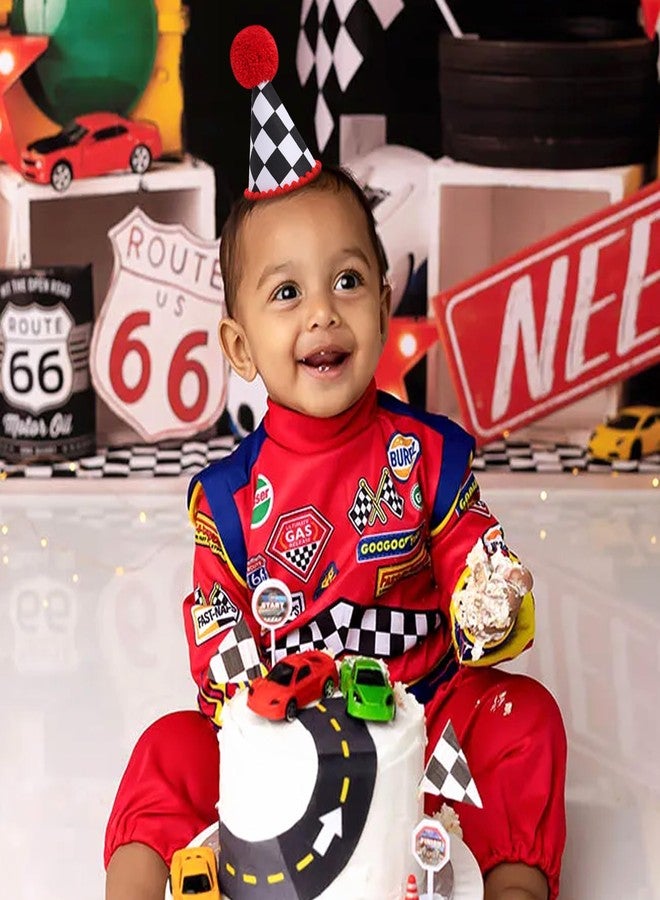 BEADED Fast One Party Birthday Hat - Racing Theme Birthday Decorations,Race Car Party Hat,Fast One Decor Cake Smash (red-1) - Image 4