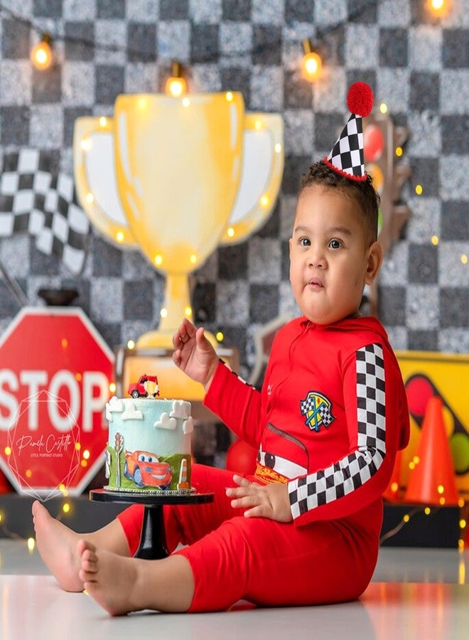 BEADED Fast One Party Birthday Hat - Racing Theme Birthday Decorations,Race Car Party Hat,Fast One Decor Cake Smash (red-1) - Image 3