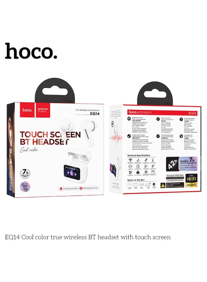 hoco. EQ14 Cool color true wireless BT headset with touch screen - Image 3