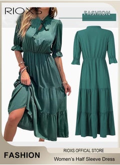 Women's Summer Solid Color Holiday Dress Casual Loose Half Sleeve Bow Tie Dress for Party Beach Daily Wear - pzsku/ZC157C794E04944A89A41Z/45/_/1735805838/aec349e5-4eeb-4ab4-88b6-408ae70b2632