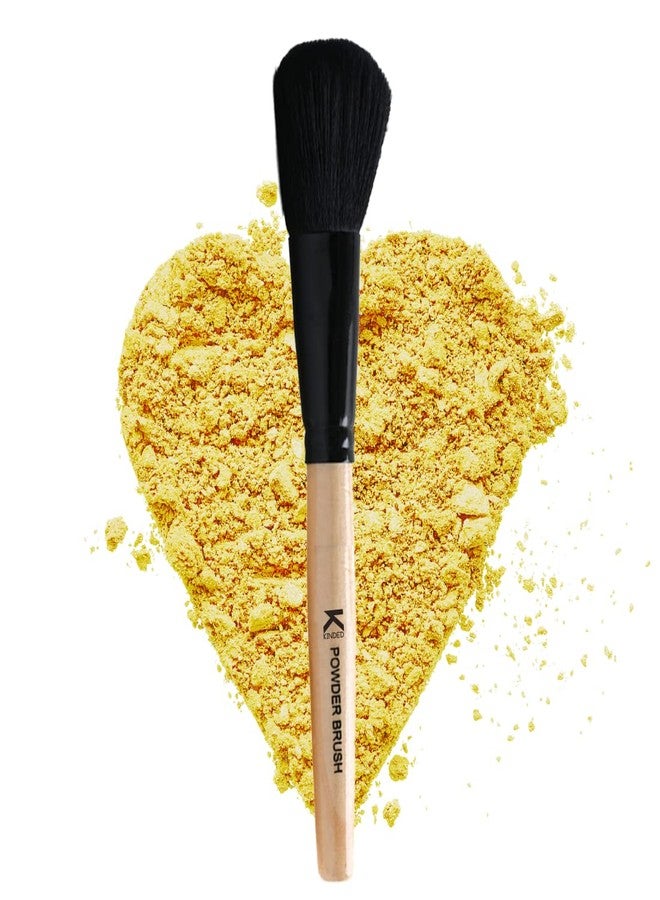 KINDED Powder Face and Neck Makeup Brush Professional Series for Makeup Beauty with Smooth Soft Synthetic Hair Bristles Anti Rust Aluminium Ferrule Natural Wooden Handle Grip - Image 5
