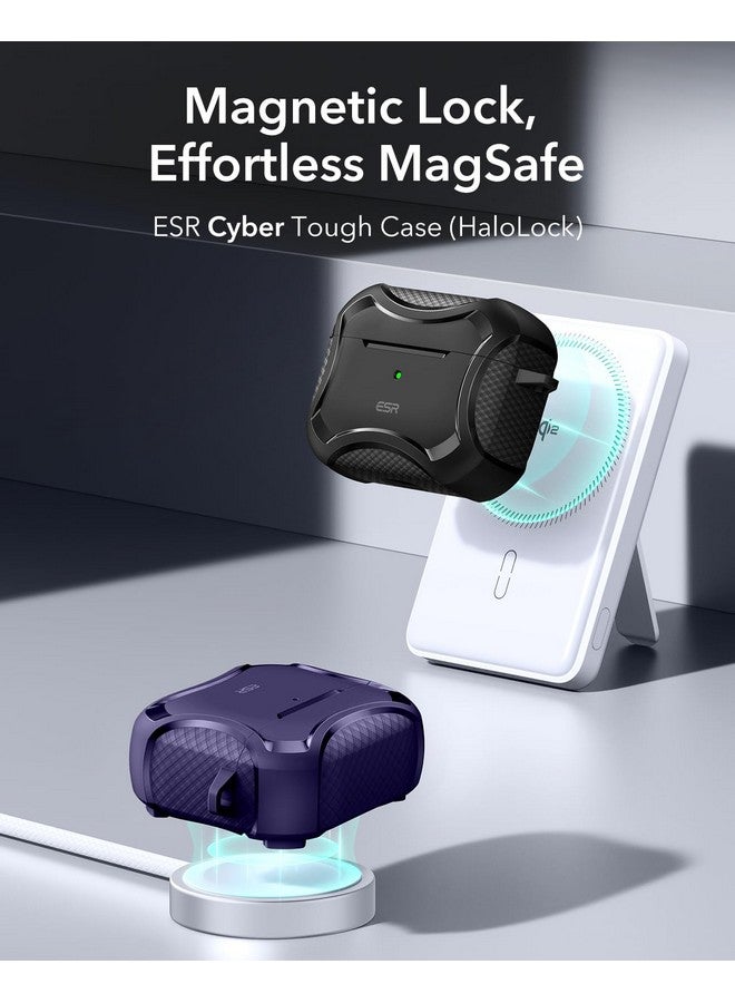 ESR ESR for AirPods 4 Case (HaloLock), Compatible with AirPods 4th Generation Case (2024), Compatible with MagSafe, Powerful Drop Protection, Magnetic Lid, Cyber Series, Purple - Image 3