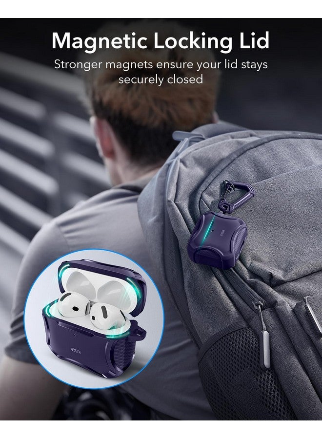 ESR ESR for AirPods 4 Case (HaloLock), Compatible with AirPods 4th Generation Case (2024), Compatible with MagSafe, Powerful Drop Protection, Magnetic Lid, Cyber Series, Purple - Image 4