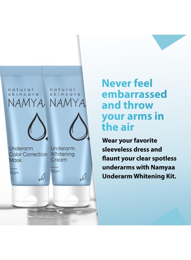 Namyaa Underarm Pigmentation Kit-Underarm whitening kit 100gm with Underarm Roll On 50ml | 4% AHA BHA and 6% Brightening Complex | Reduces Pigmentation & Odour - Keeps Skin Fresh & Clean - Image 3